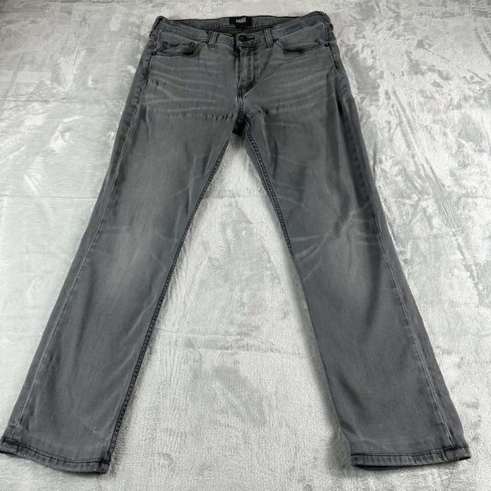 Paige Federal Slim Straight‎ Jeans Women 31 Gray Mid Rise Preppy Minimalist